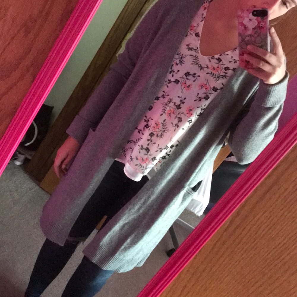 Wool oversized long cardigan